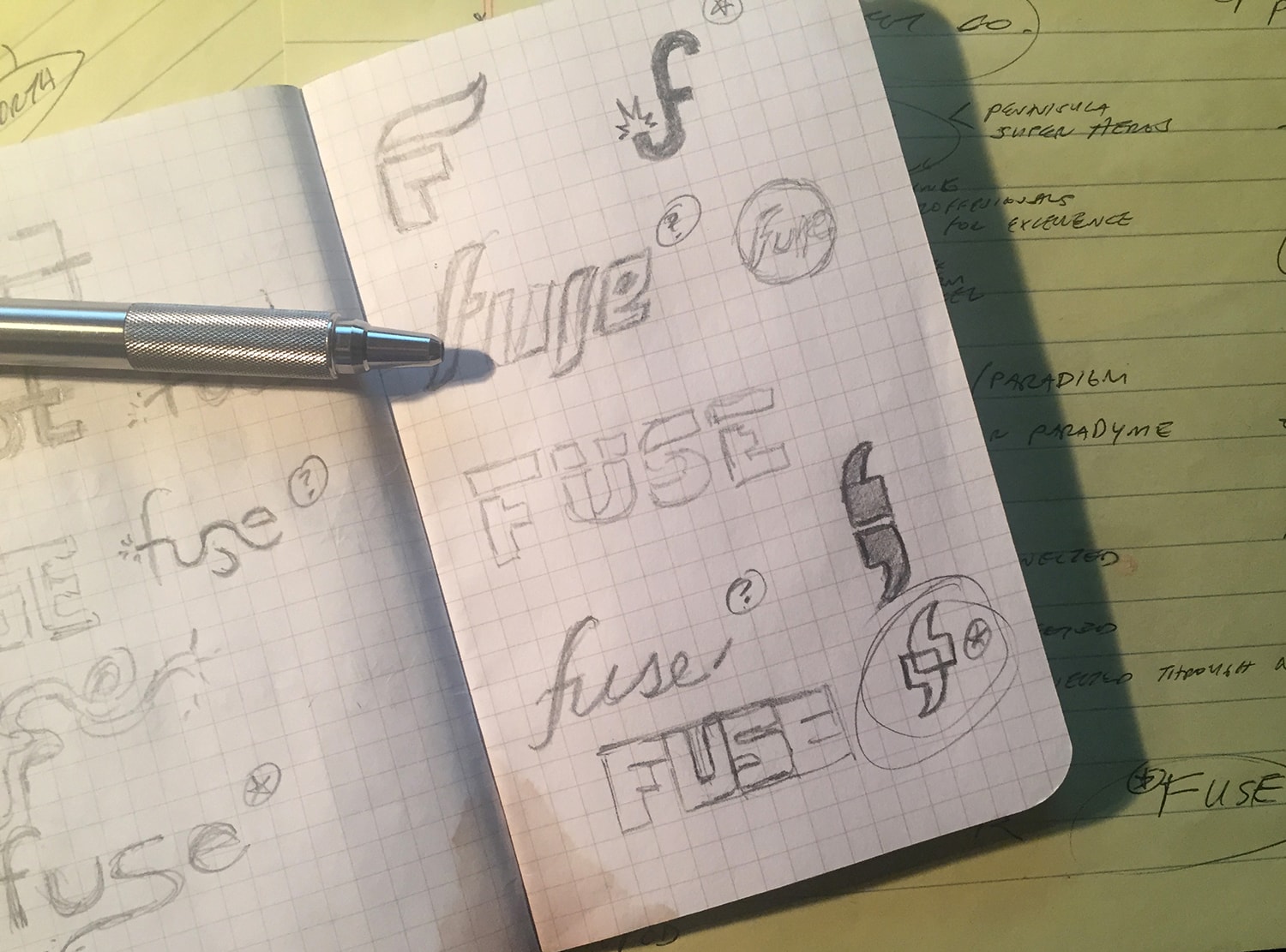 sketches for the new custom logo design